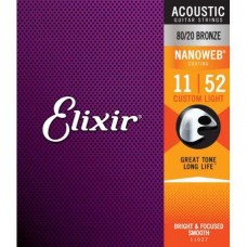 Muta Set corde chitarra acustica Nanoweb Bronze 11-52  Elixir 11027