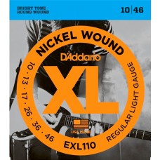 Muta corde per chitarra elettrica 10 / 46 D'addario EXL110 regular light