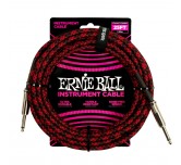 Cavo strumenti Jack-Jack dritto 7,6 mt intessuto nero rosso Ernie Ball 6398