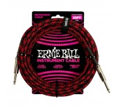 Cavo strumenti Jack-Jack dritto 76 cm intessuto nero rosso Ernie Ball 6398