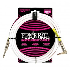 Cavo strumenti Jack dritto - Jack angolato 4,5 mt in PVC Bianco Ernie Ball 6400