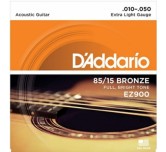 Muta corde chitarra acustica D'ADDARIO EZ-900 extra Light 010-050