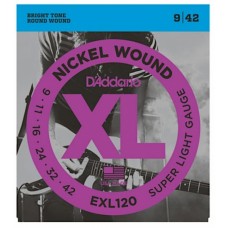 MUTA CORDE CHITARRA ELETRICA 09 - 042 D'ADDARIO EXL 120  Super Light