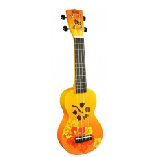 KIT Chitarra Ukulele soprano MAHALO  Hibiscus  arancio sunburst