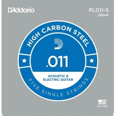 Corda singola PL11-5 D'addario in acciaio Set 5 corde per chitarra