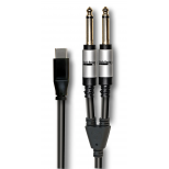 Cavo adattatore USB - 2 JACK  6,3 da 1,5 m Audiodesign VX230C-1,5